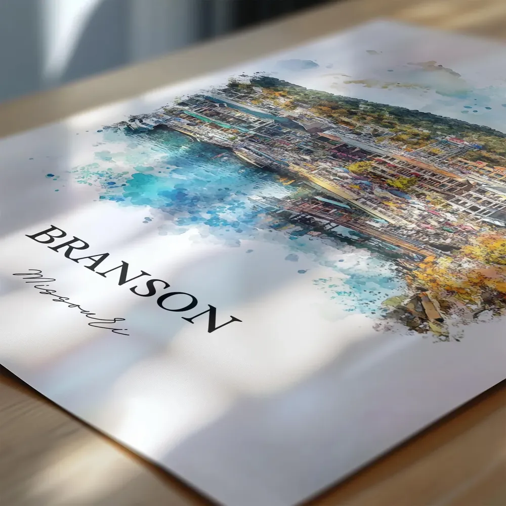 Branson, Missouri Ozarks Watercolor Travel Poster - Image 6