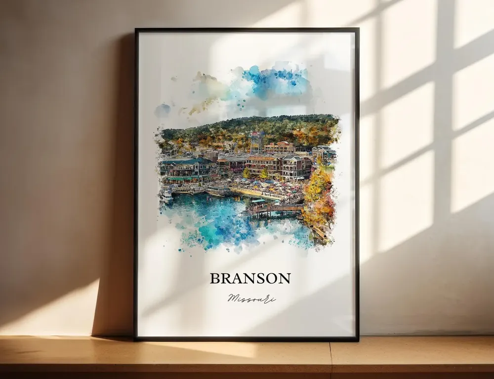 Branson, Missouri Ozarks Watercolor Travel Poster - Image 5