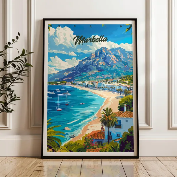 Marbella Travel Poster, Spain Travel Art Print
