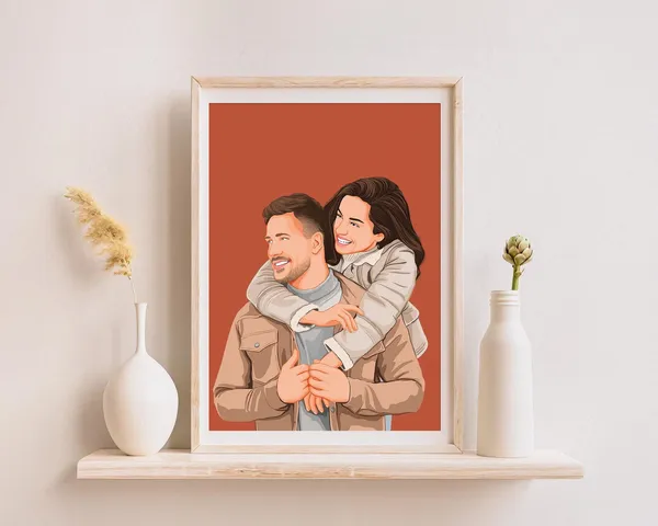 Custom Couple Portrait Drawing, Personalized Art Print