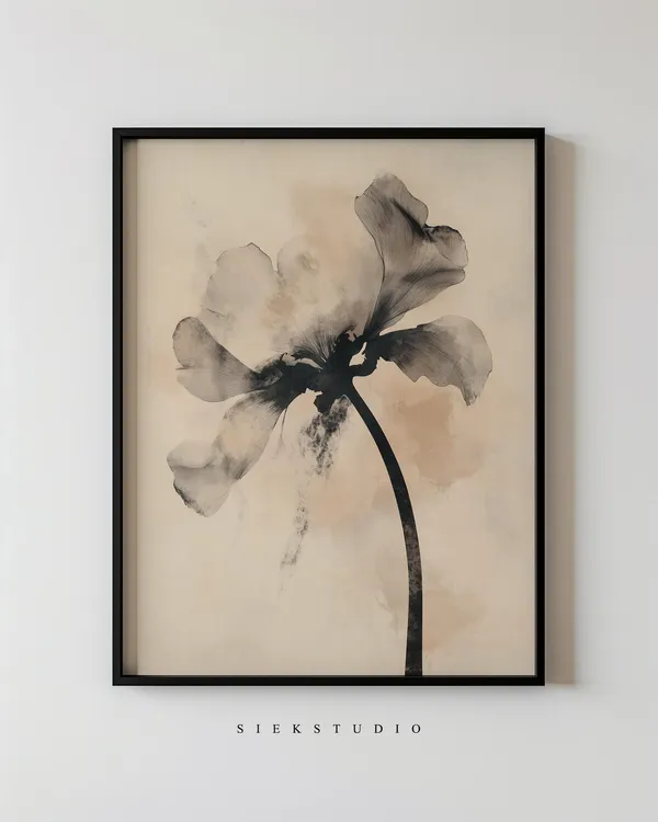 Vintage Floral Minimalist Botanical Art Print