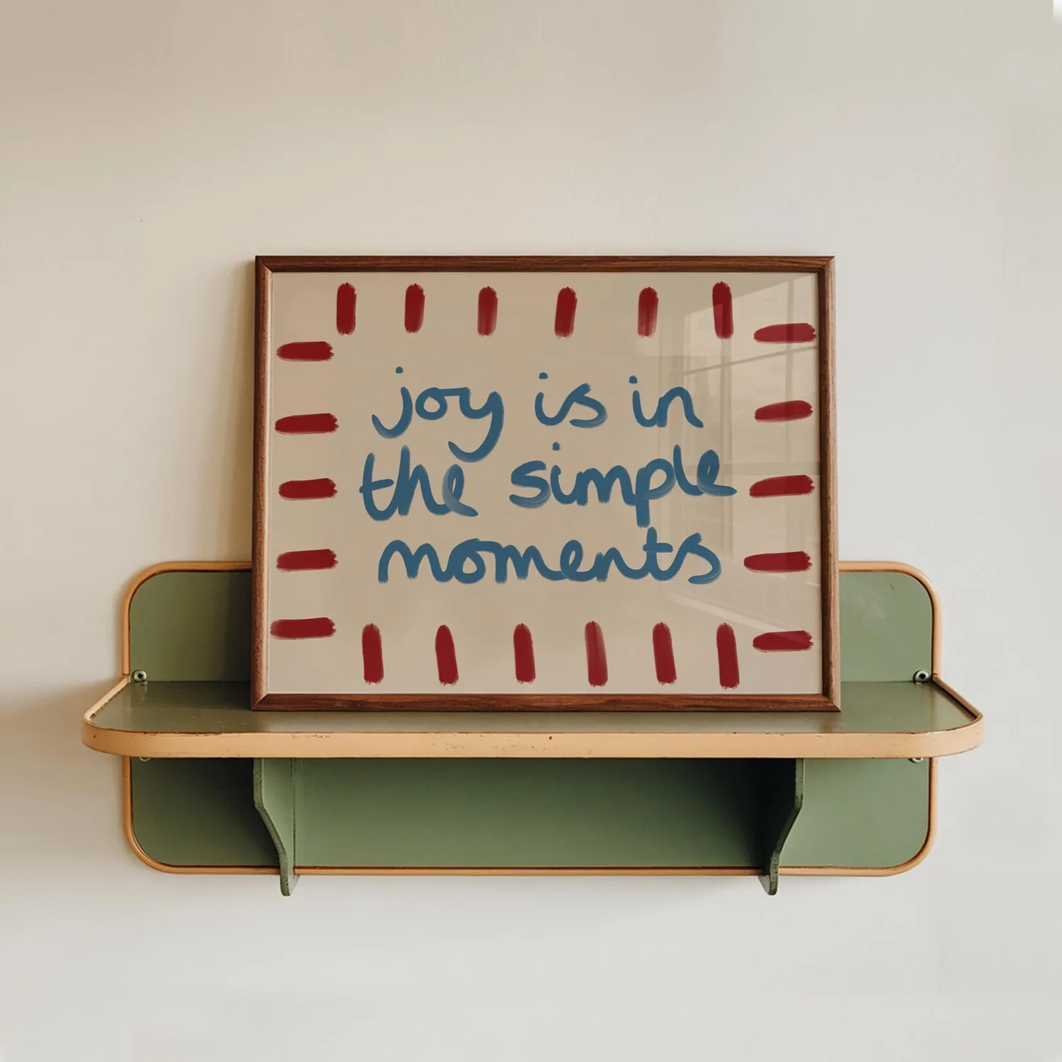 Joy Is In The Simple Moments Retro Typography Art Print - Image 3