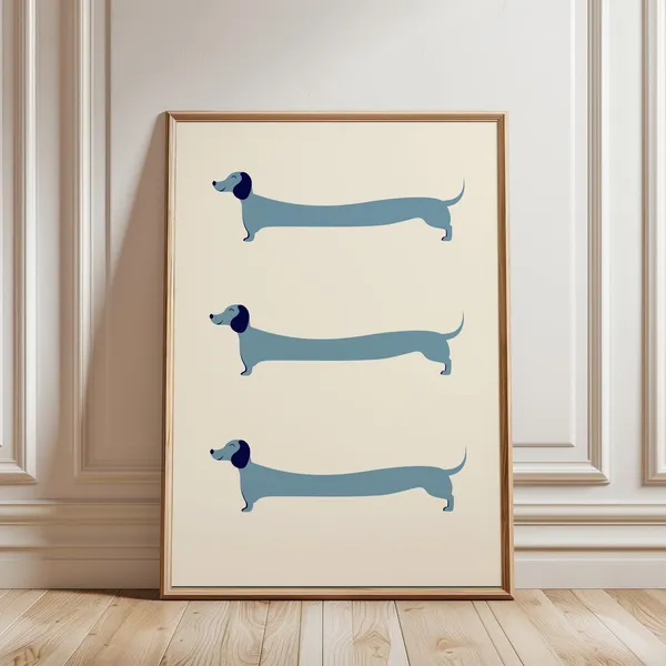 Minimalist Dachshund Art Print for Nursery