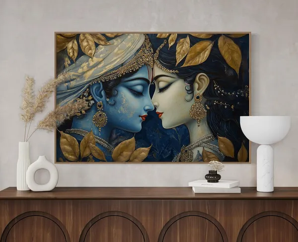 Radha Krishna Divine Love, Spiritual Art Print