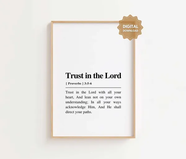 Proverbs 3:5-6 Trust In The Lord, Bible Verse Art Print