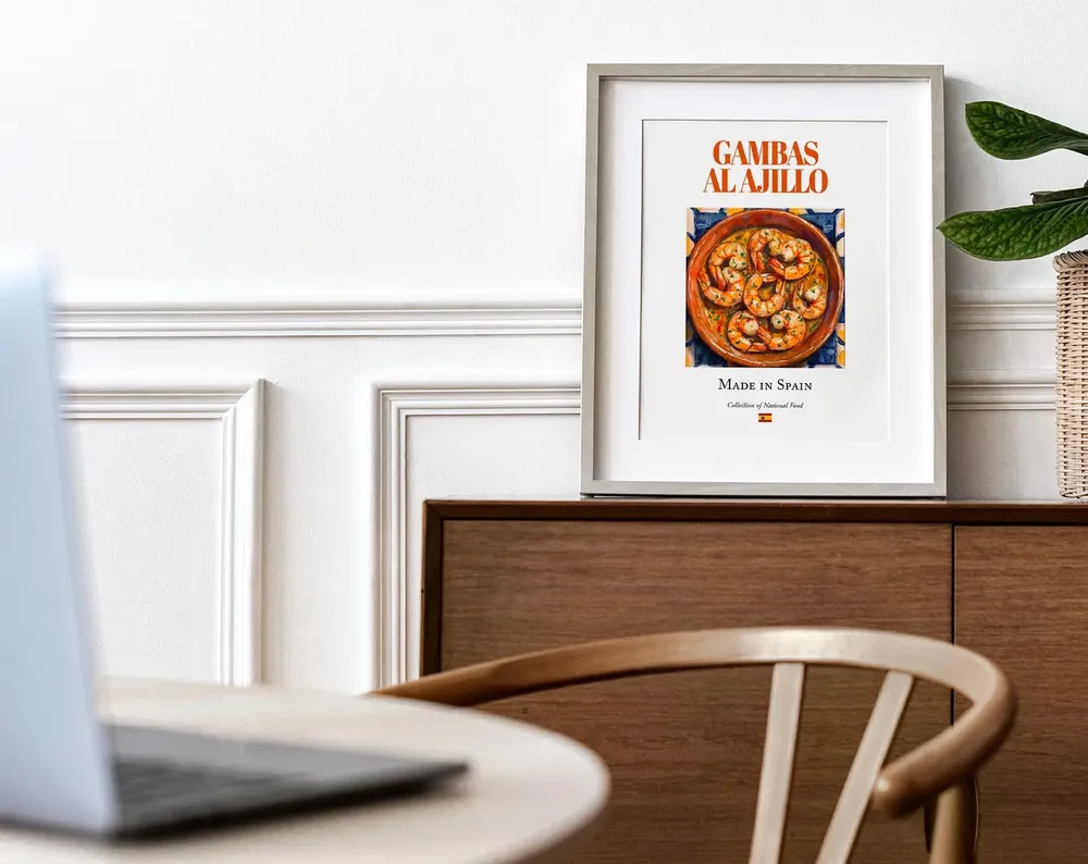 Gambas Al Ajillo Spanish Food Kitchen Art Print - Image 4