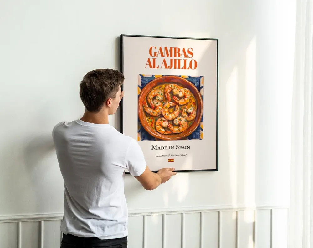 Gambas Al Ajillo Spanish Food Kitchen Art Print - Image 3