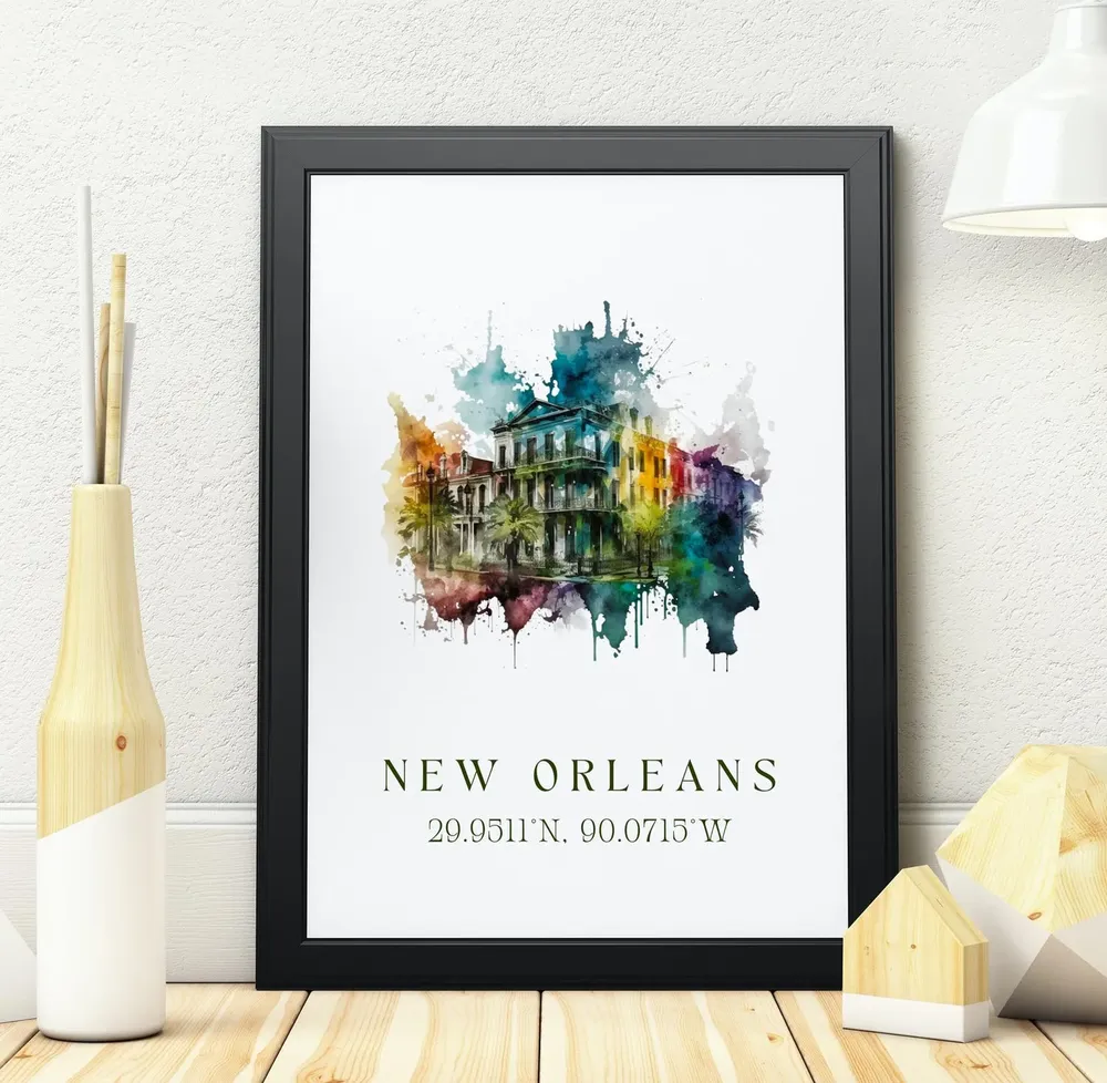 New Orleans Personalized Travel Poster, Louisiana