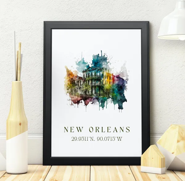 New Orleans Personalized Travel Poster, Louisiana