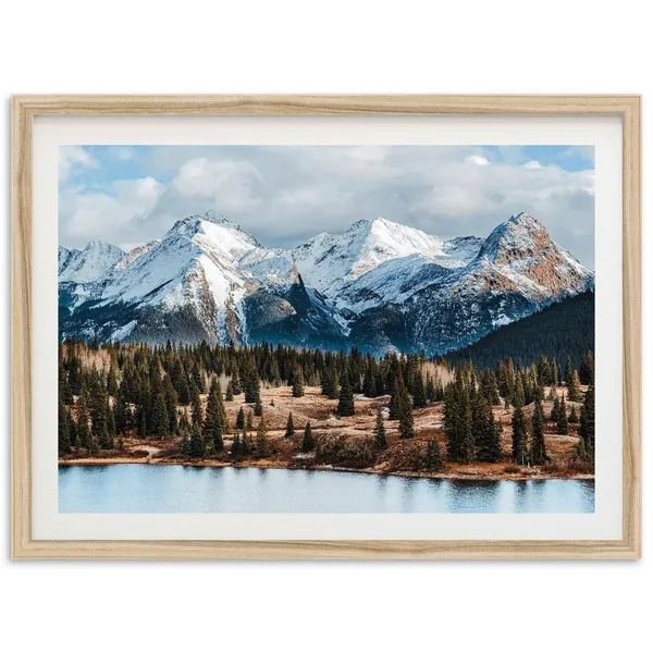 Rocky Mountain Print, Colorado Forest Lake Travel Poster