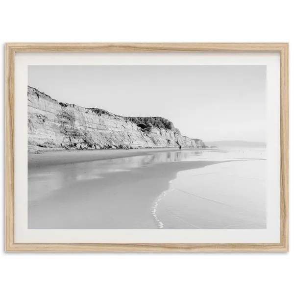 San Diego Coastal Black And White Minimalist Art Print
