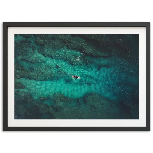 Hawaii Aerial Surf Travel Poster, Coastal Photography