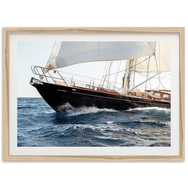 Ocean Sail Boat Yacht Coastal Art Print