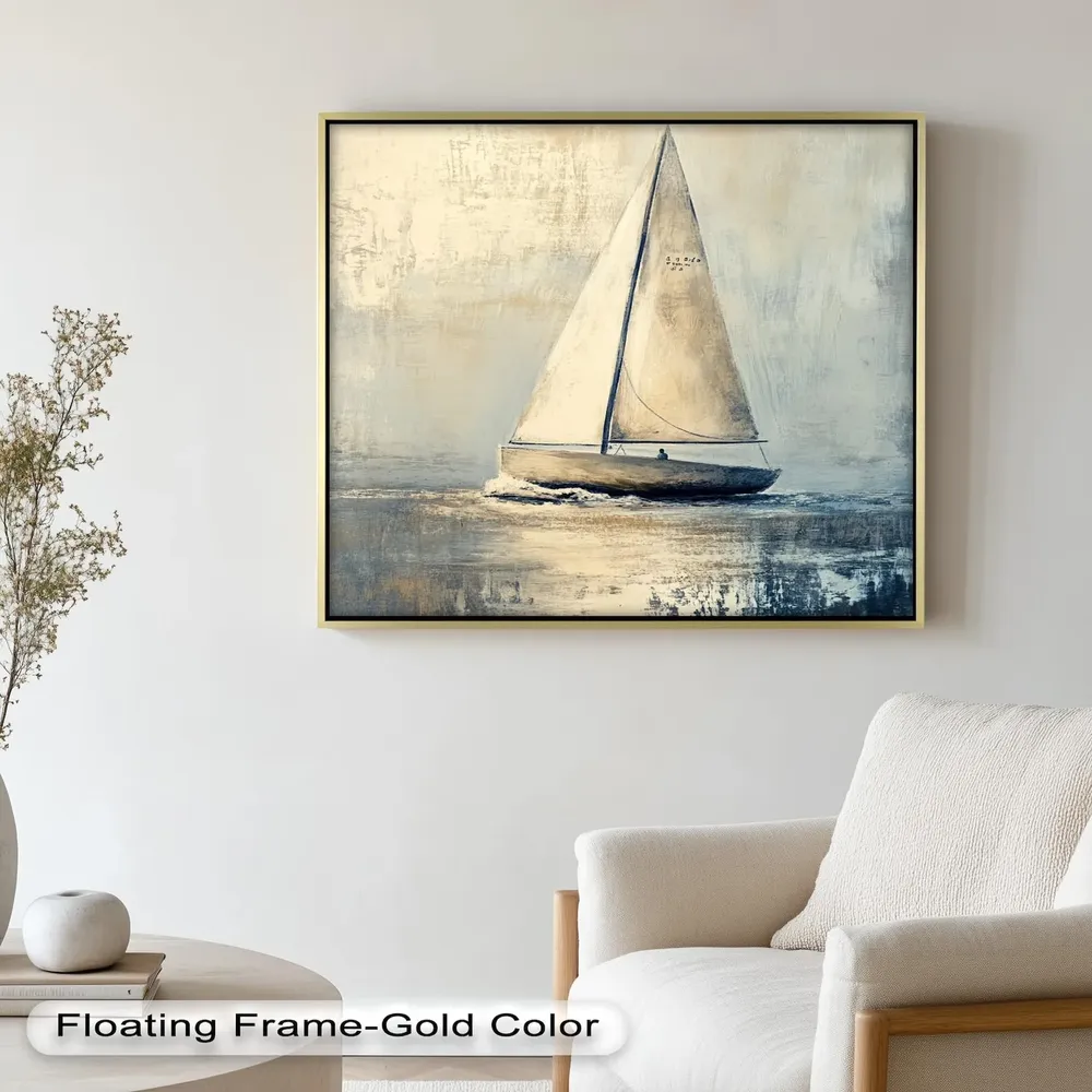 Sailboat Oil Painting, Vintage Maritime Art Print - Image 4