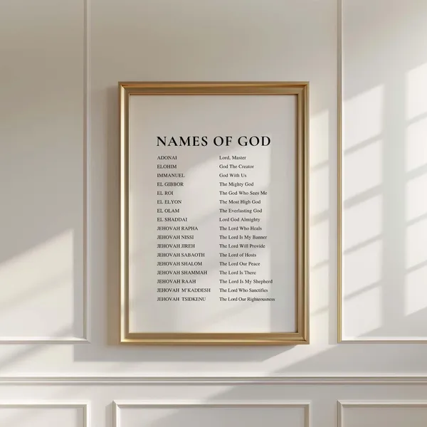 Names of God Christian Home Decor Art Print