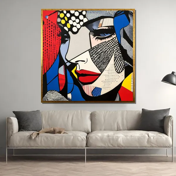 Roy Lichtenstein-Inspired Pop Art Woman Poster