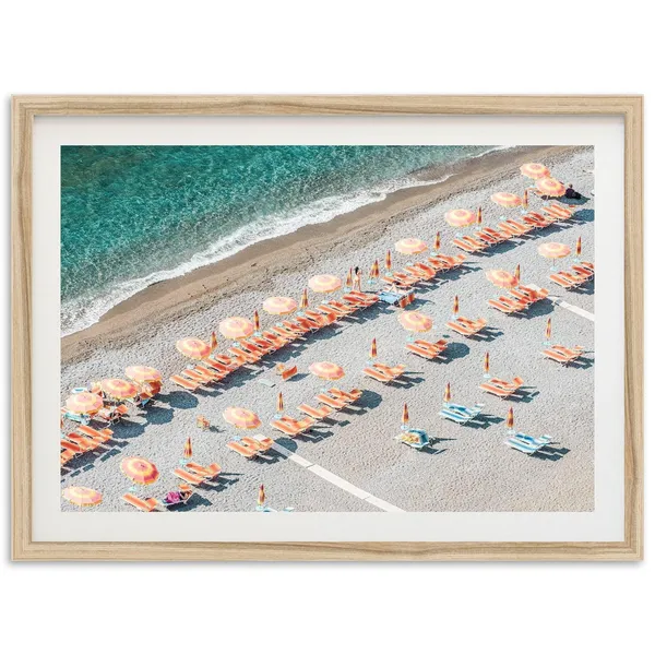 Amalfi Coast Beach Umbrellas Travel Poster