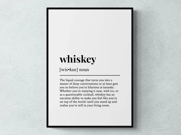 Whiskey Funny Definition Drink Gift Art Print