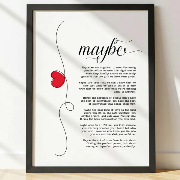 Maybe Poem Art Print, Romantic Anniversary Gift