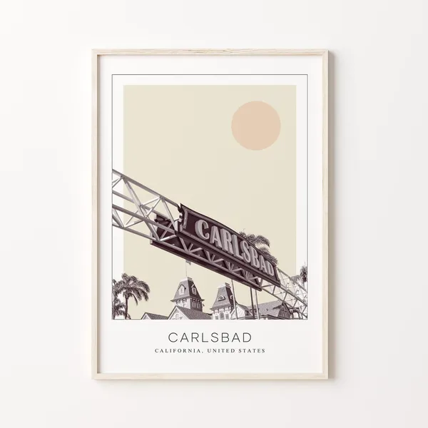 Carlsbad, California Minimalist Travel Poster