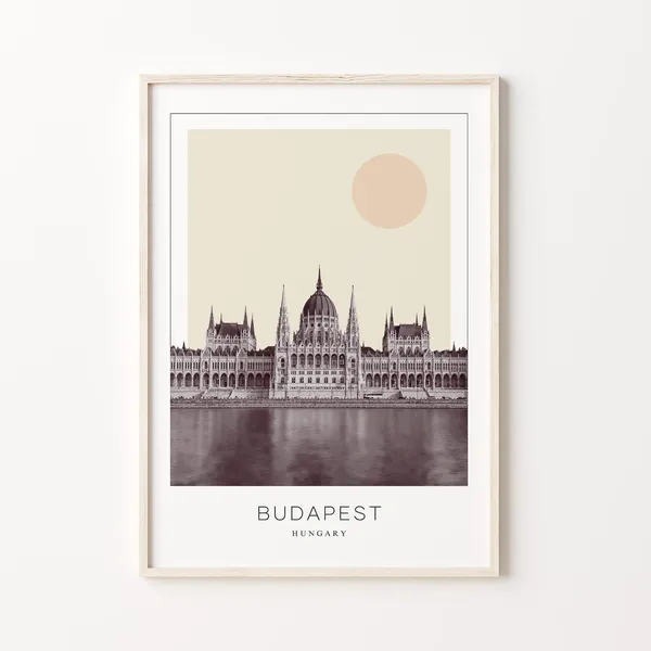 Budapest Minimalistic Travel Poster, Hungary Art Print