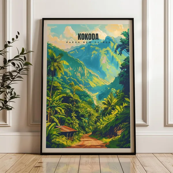 Kokoda Travel Poster, Papua New Guinea