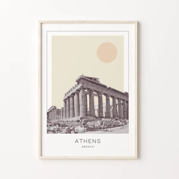 Athens Minimalistic Travel Poster, Greece Art Print