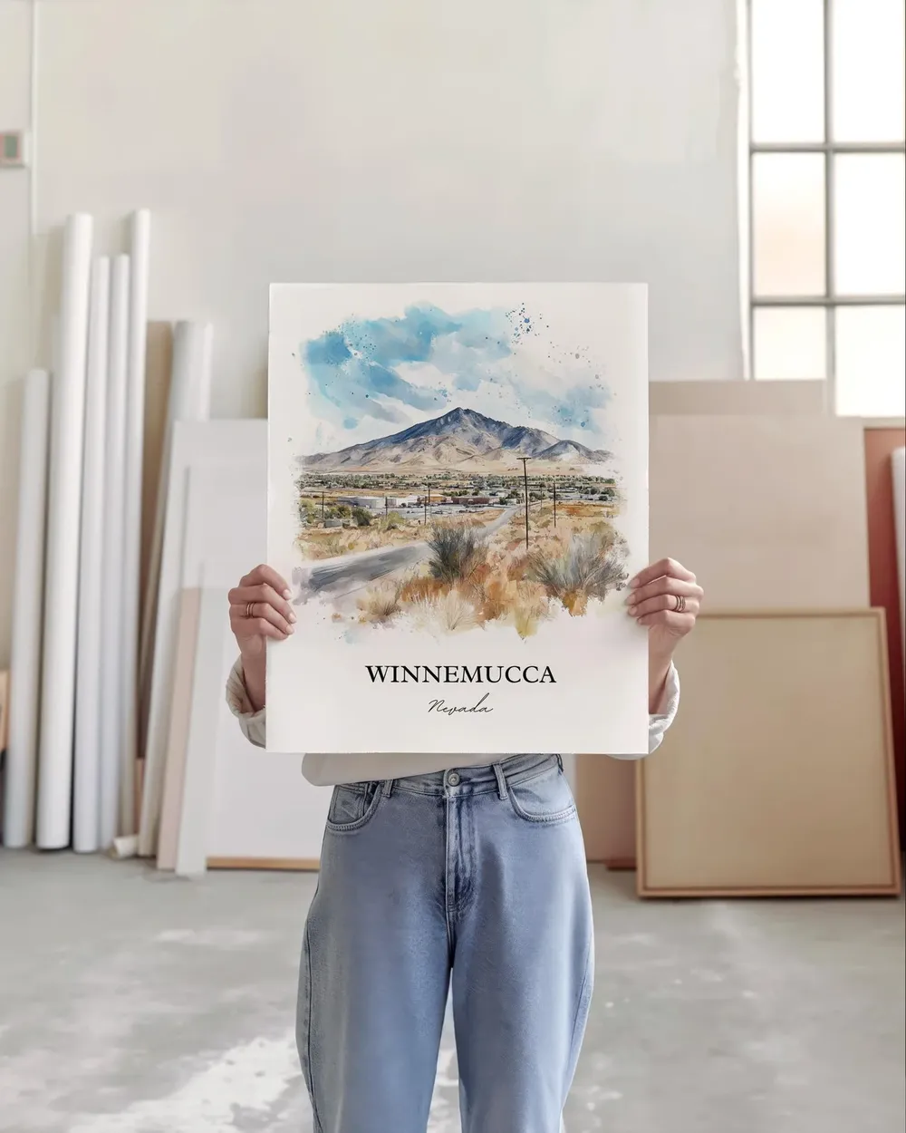 Winnemucca NV Watercolor Travel Poster, Nevada - Image 5