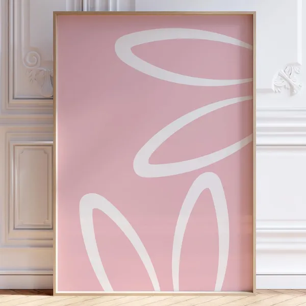 Easter Bunny Ears Minimalist Rabbit Poster, Spring Decor