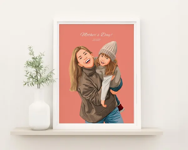 Custom Family Portrait Illustration, Mother's Day Art Print