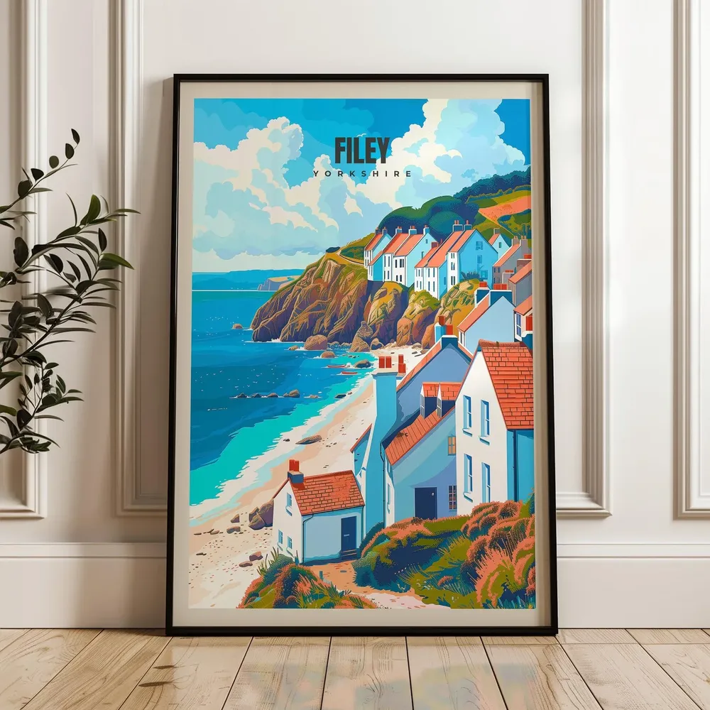 Filey Travel Poster, Yorkshire England Poster Print