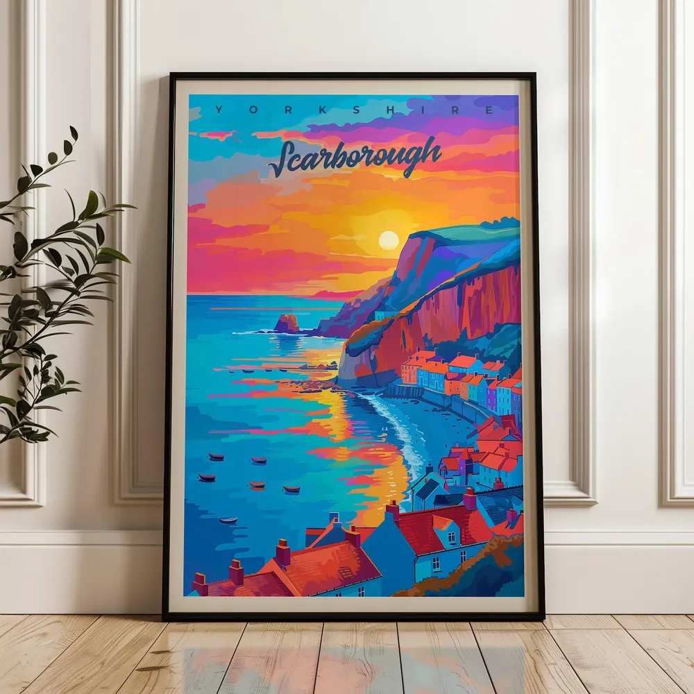 Scarborough Travel Poster, England Travel Print