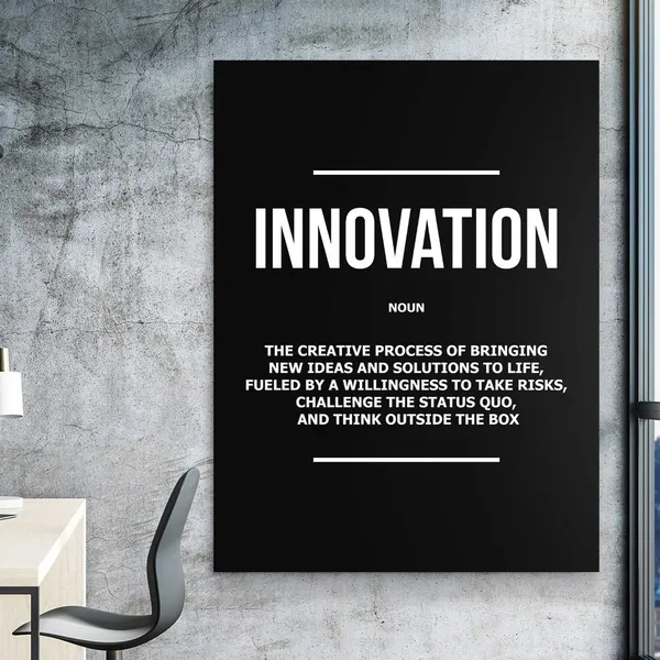 Innovation Typography Quote Art Print, Creative Mind