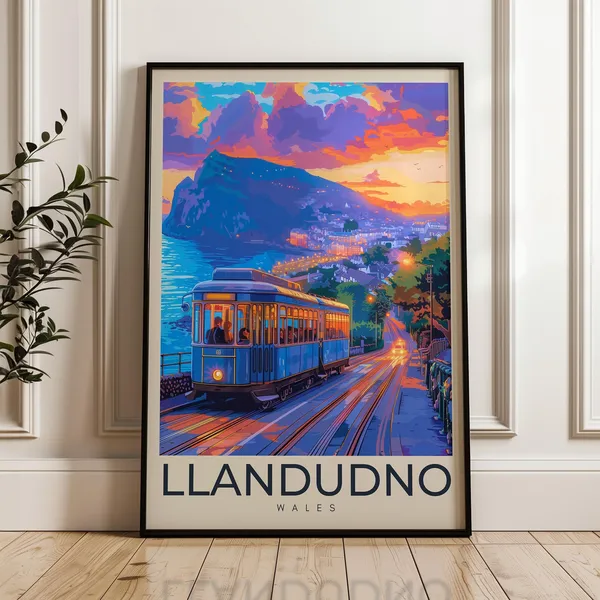 Llandudno Travel Poster, Wales Coastal Town