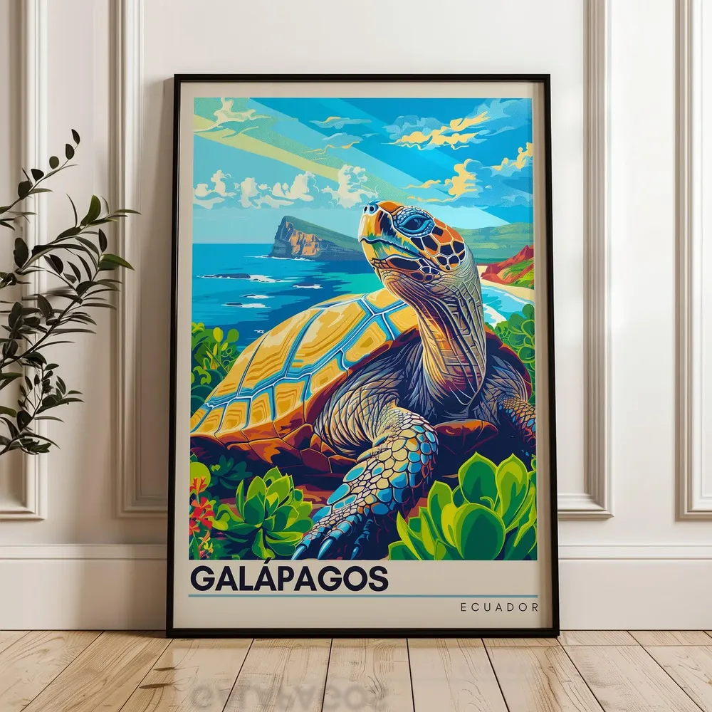 Galapagos Travel Poster, Ecuador Wall Art Print