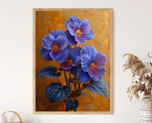 African Violet Botanical Watercolor Art Print