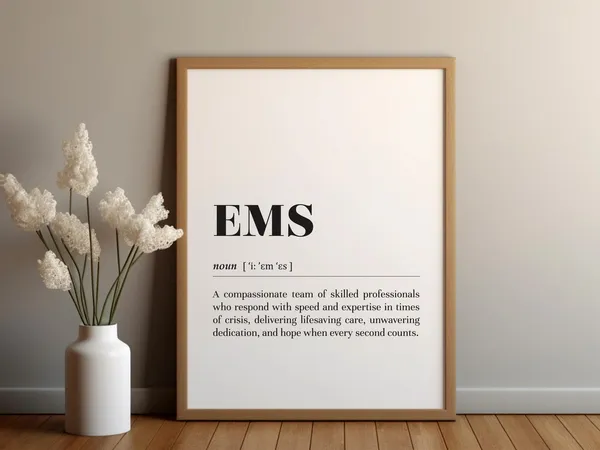 EMS Definition Poster Print, Paramedic Office Decor