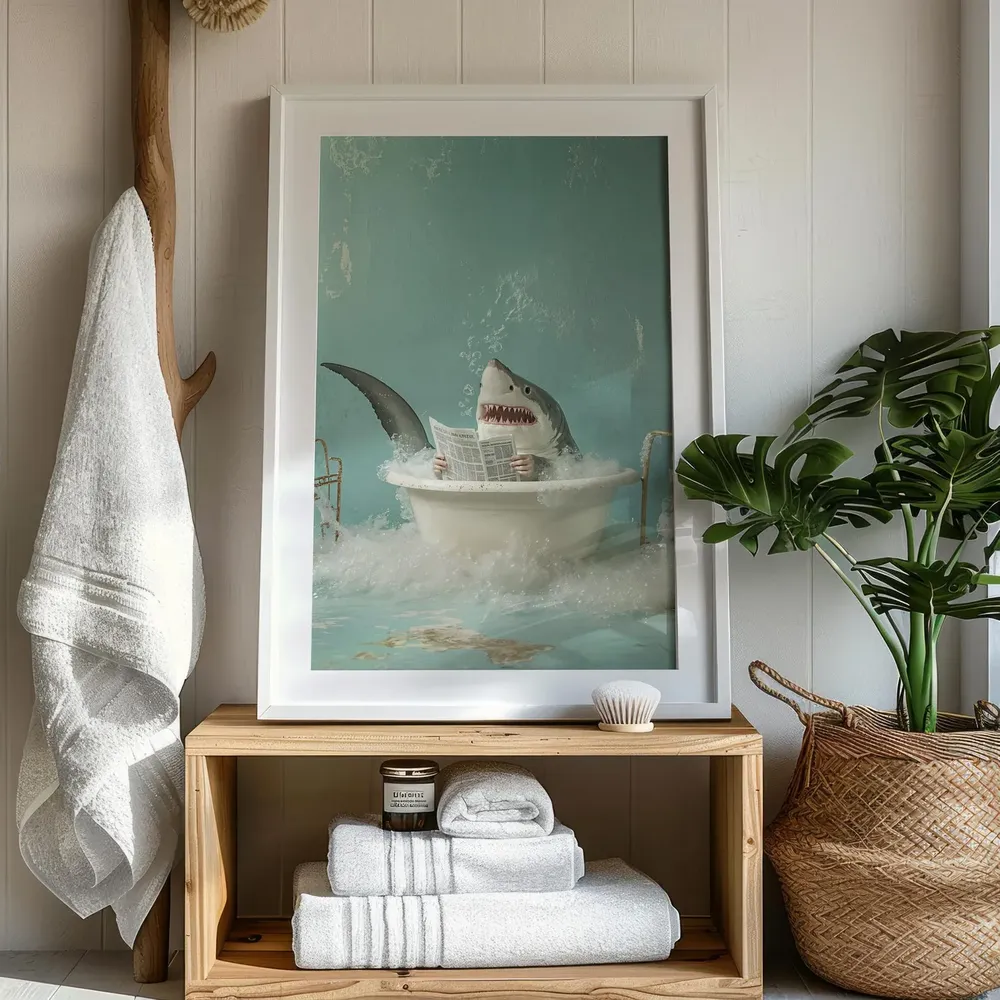 Bathtub Art Print, Funny Bathroom Ocean Decor - Image 3
