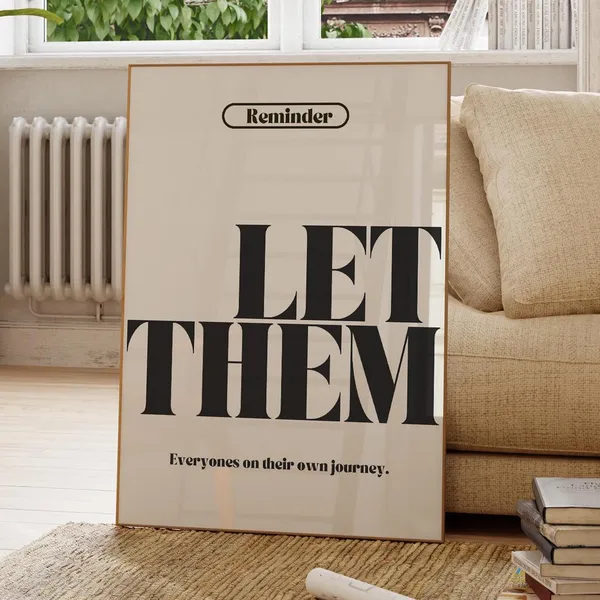 Let Them Trendy Quote Art Poster, Minimalist