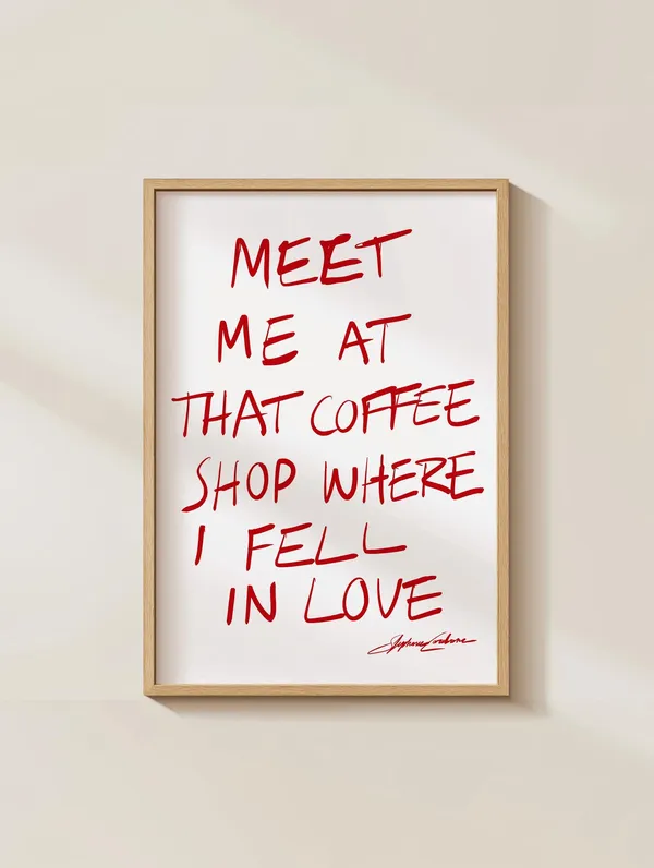 Meet Me At The Coffee Shop Mid-Century Art Print