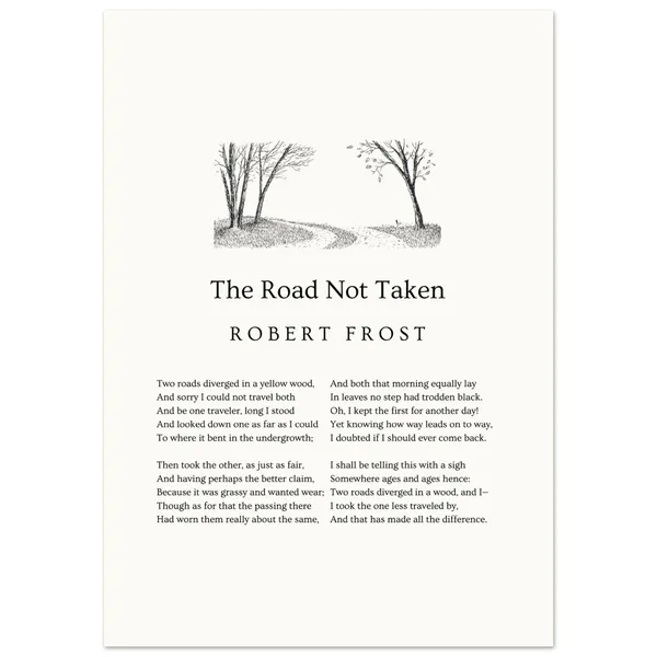 Robert Frost The Road Not Taken Poem Art Print