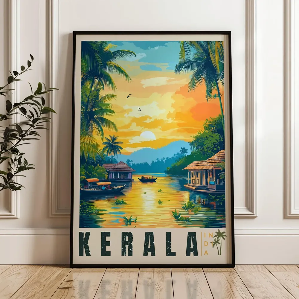 Kerala Travel Poster, India Travel Poster