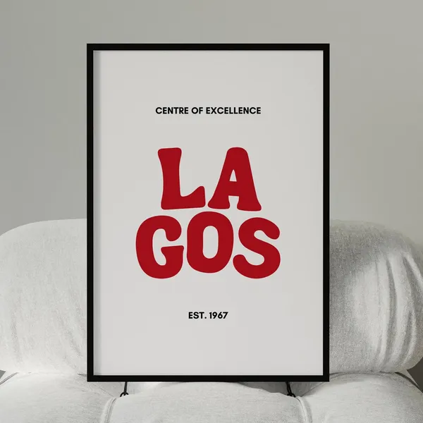 Lagos Typography Art Print, Nigeria Wall Poster