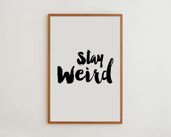 Stay Weird Black And White Typography Art Print