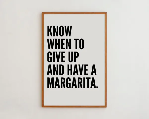Margarita Typography Art Print, Black And White