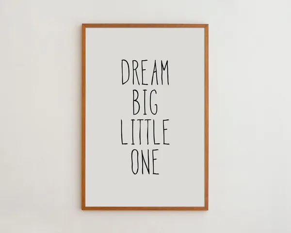 Dream Big Little One Black And White Nursery Print