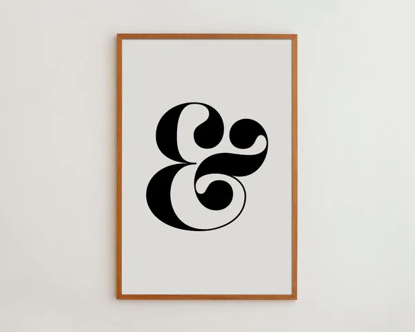 Ampersand Black and White Typography Art Print