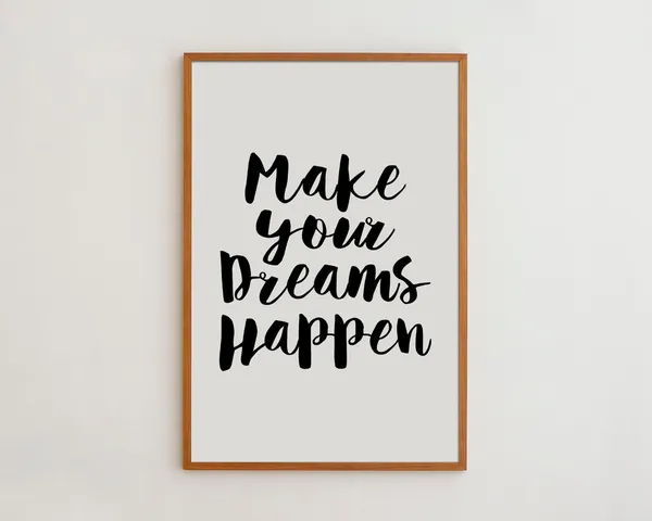Make Your Dreams Happen Motivational Typography Print