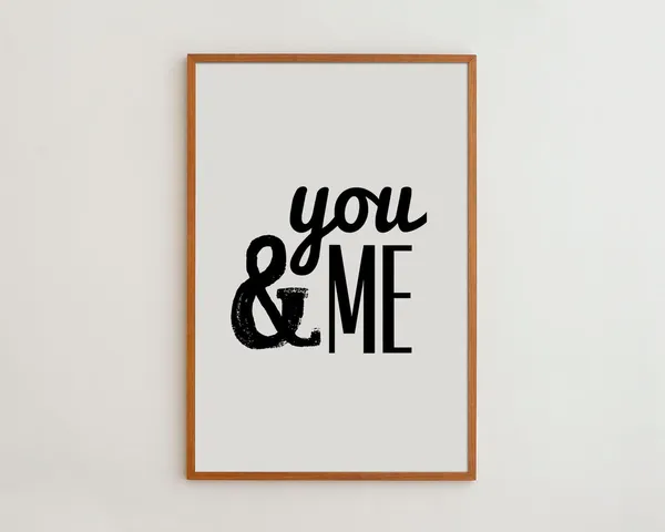 Love Sign Art Print, You And Me Typography