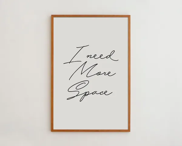 Space Typography Art Print, Minimalist Handwriting